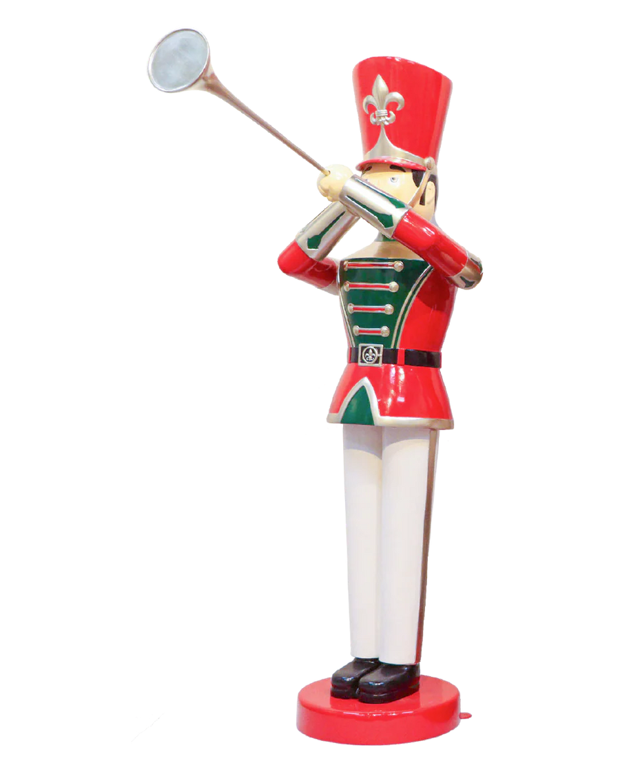 9 FT Red, White & Green Toy Soldier With Trumpet