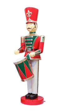 6 FT Red, Green & Gold Toy Soldier With Drum
