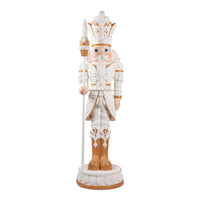 6 FT Lighted White & Gold Nutcracker