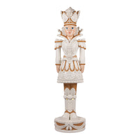 6 FT Lighted Girl White & Gold Nutcracker
