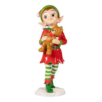 4 FT Lighted Standing Elf With Bear Battery Operated