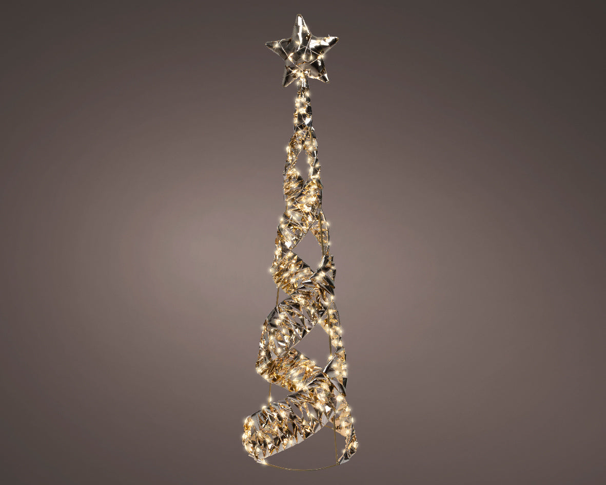 2.6 FT 400 Micro LED Warm White Gold Cone Tree