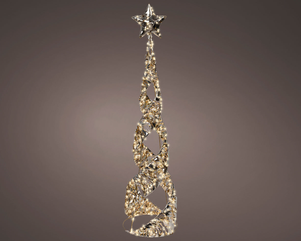 3.3 FT 600 Micro LED Warm White Gold Cone Tree
