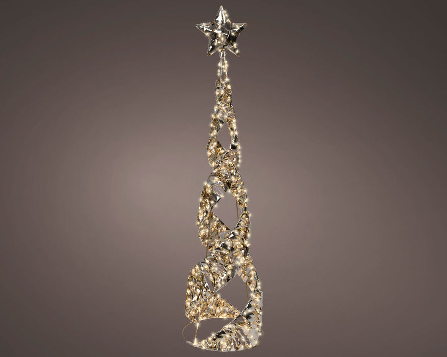 3.3 FT 600 Micro LED Warm White Gold Cone Tree