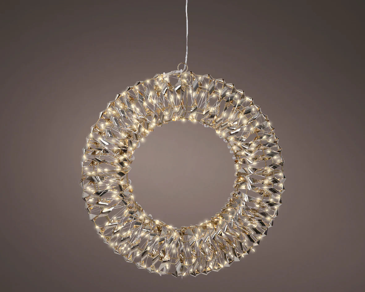 1.3 FT 400 Micro LED Warm White Gold Wreath