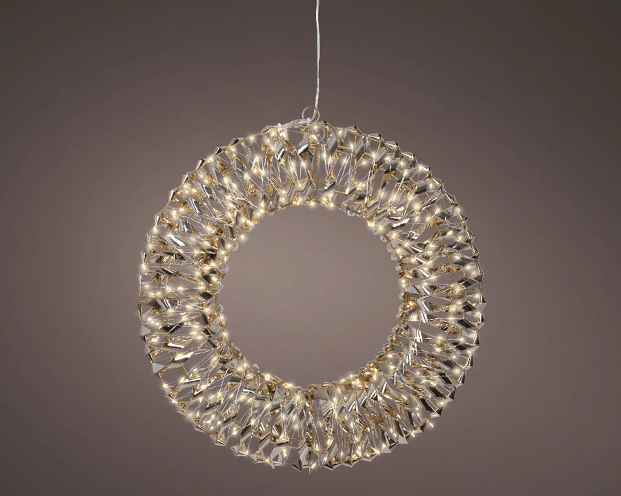 1.3 FT 400 Micro LED Warm White Gold Wreath