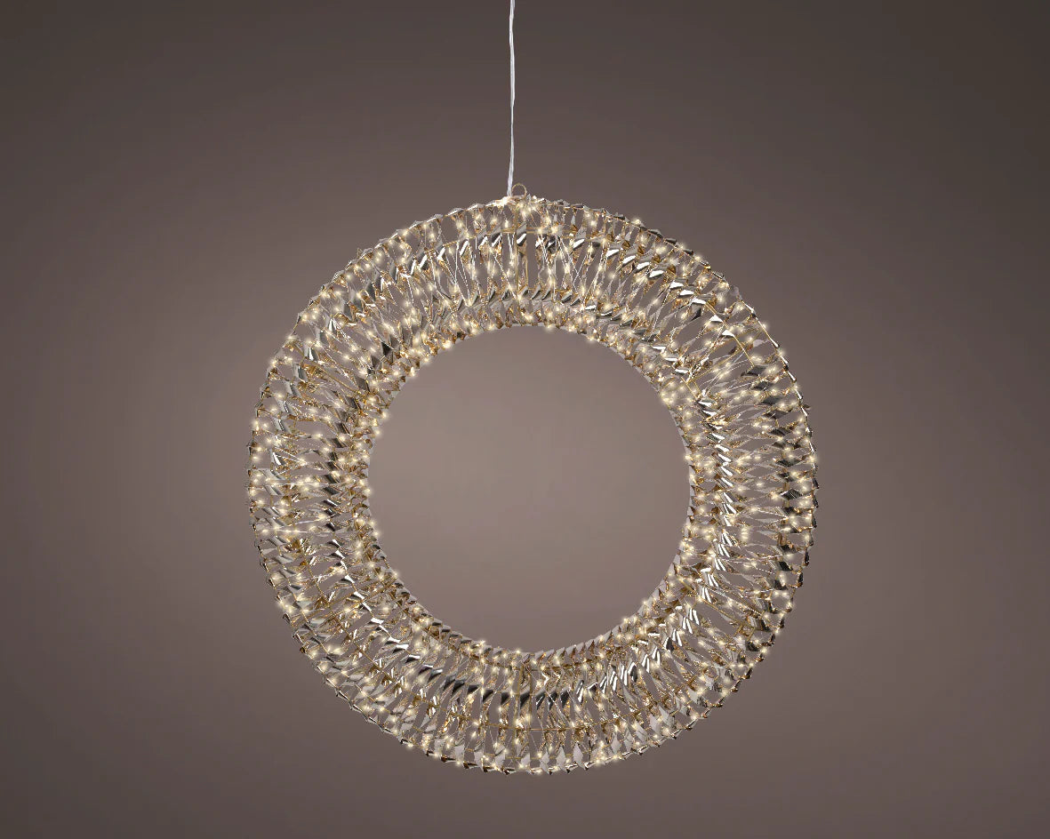 2.3 FT 960 Micro LED Warm White Gold Wreath