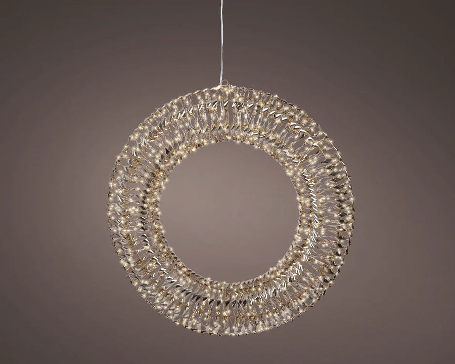 2.3 FT 960 Micro LED Warm White Gold Wreath