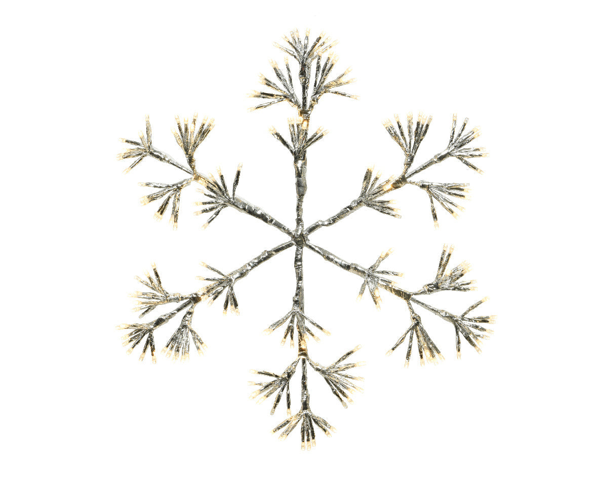 37" X 42" 480LED Warm White LED Flashing Silver Snowflake