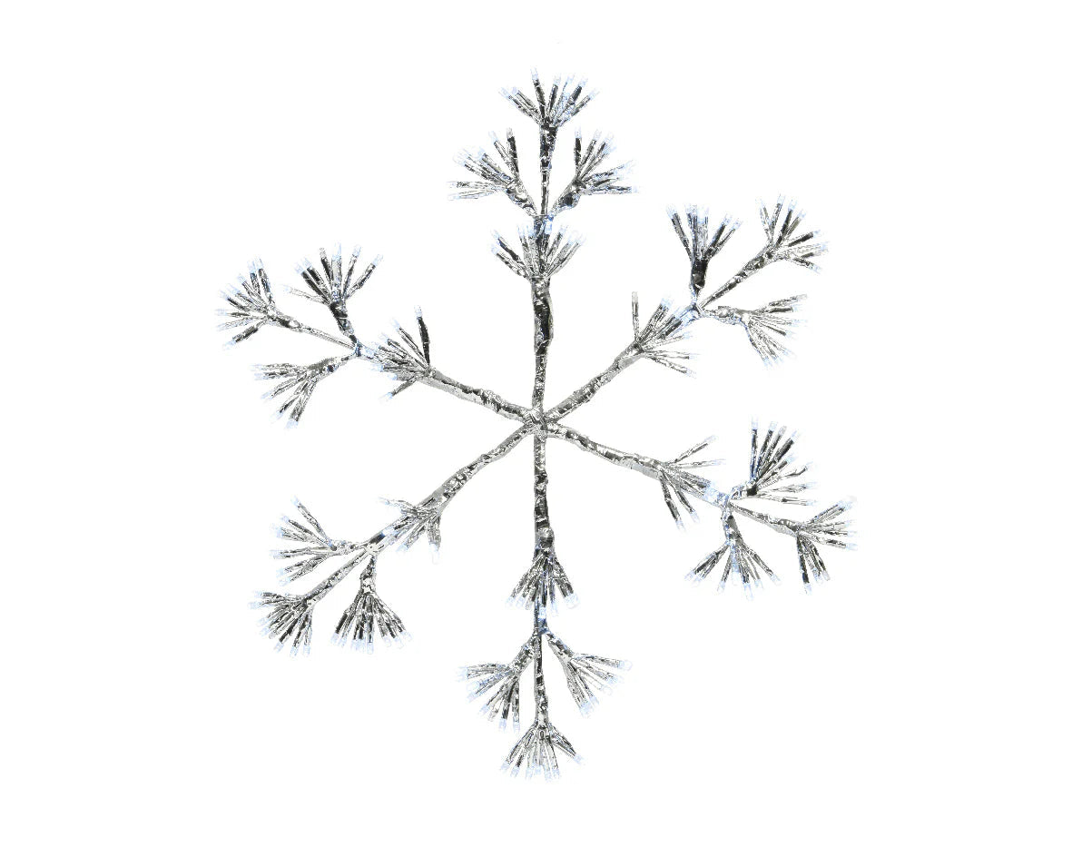 17" X 19" 192 LED Cool White LED Flashing Silver Snowflake