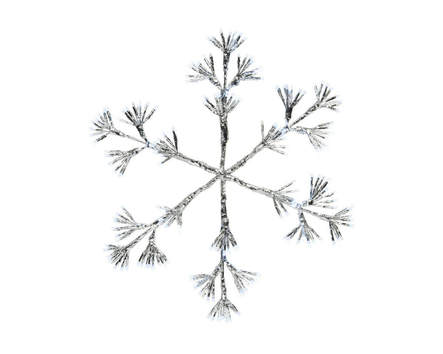 17" X 19" 192 LED Cool White LED Flashing Silver Snowflake