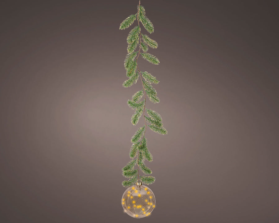 6" Micro LED Amber Ball Ornament Battery Operated