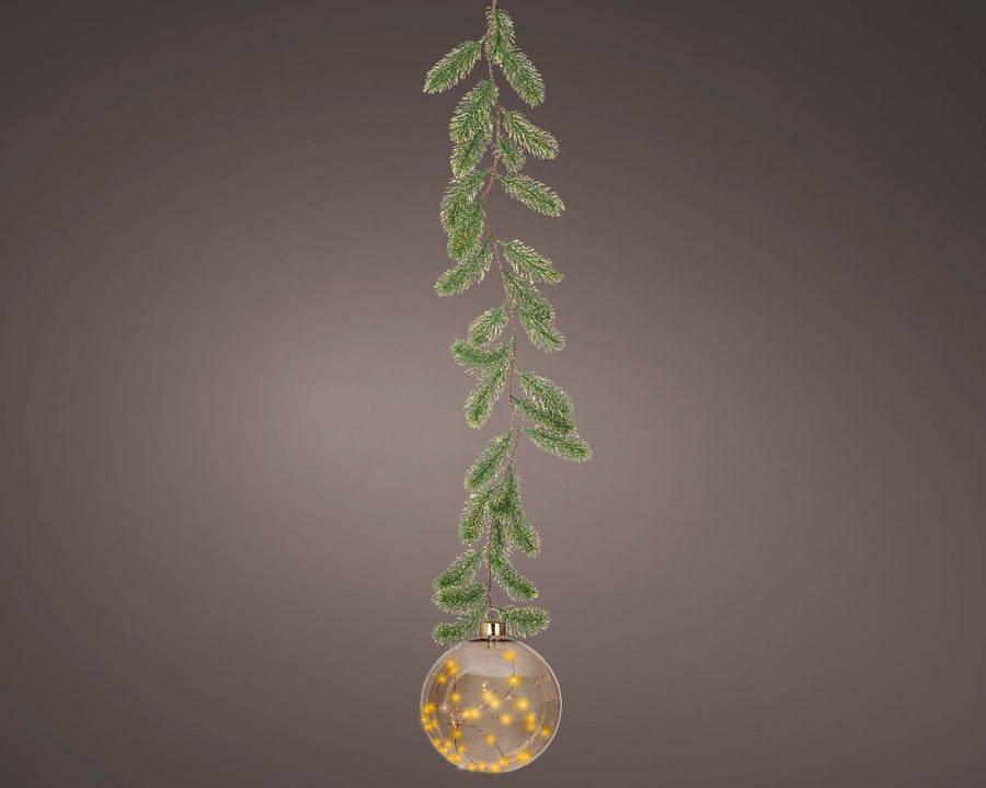 8" Micro LED Amber Ball Ornament Battery Operated