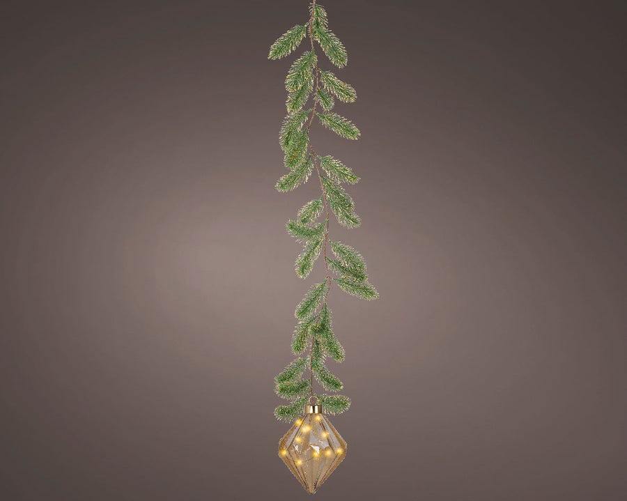 8" Micro LED Amber Diamond Ornament Battery Operated