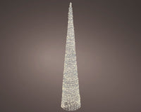 6 FT Silver Cone Tree Micro Warm White LED