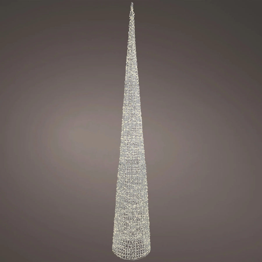 9 FT Silver Cone Tree Micro Warm White LED
