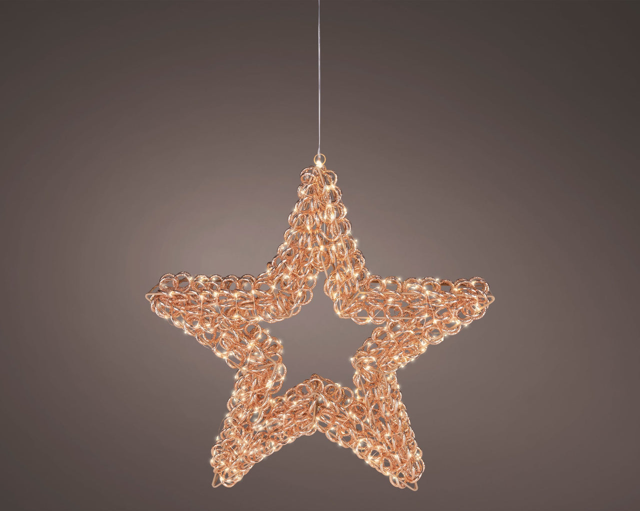 23" 400 Micro LED Warm White Rose Gold Star