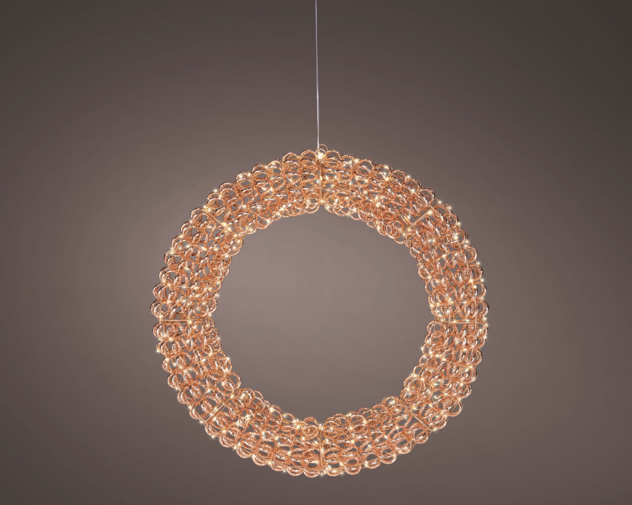 23" Rose Gold Wreath Micro Warm White LED