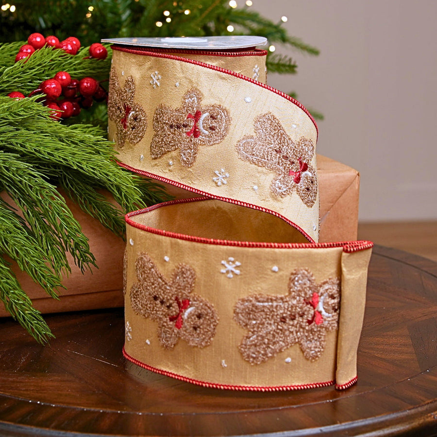 4" X 10YD Gingerbread Ribbon