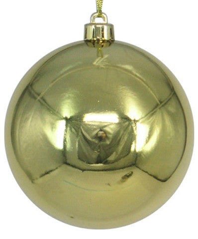 8" Holly Green Shiny Ball Ornament