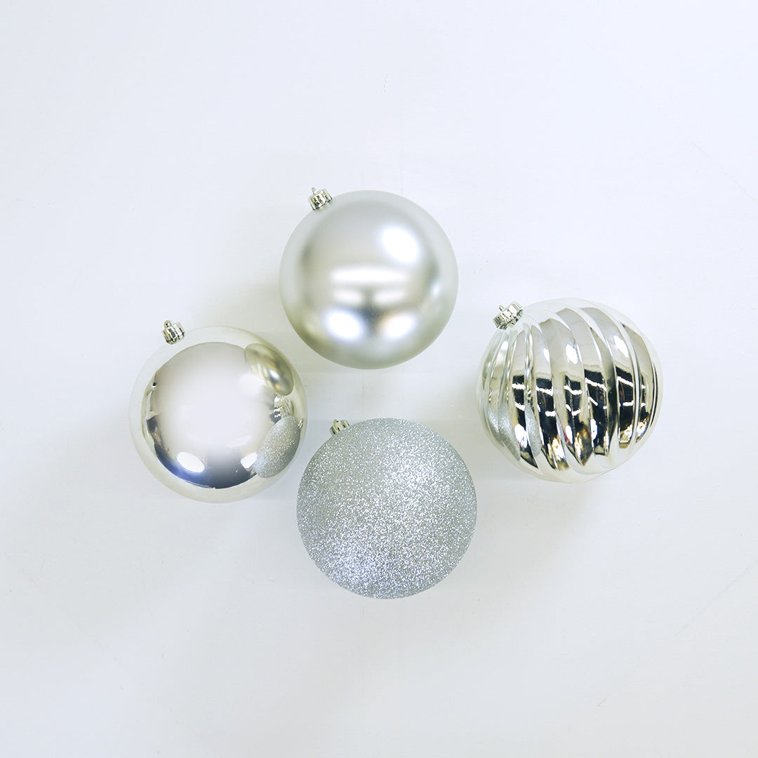 5.5" Shiny & Matte Shatterproof Ball Ornament Pack Of 4