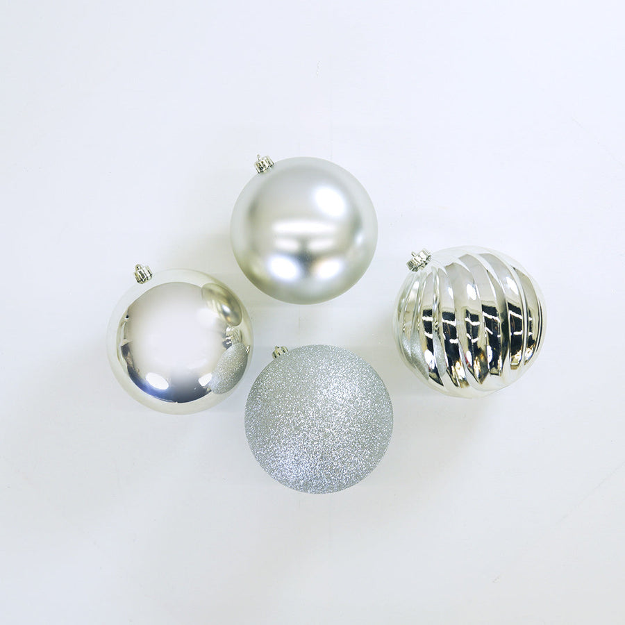 5.5" Shiny & Matte Shatterproof Ball Ornament Pack Of 4