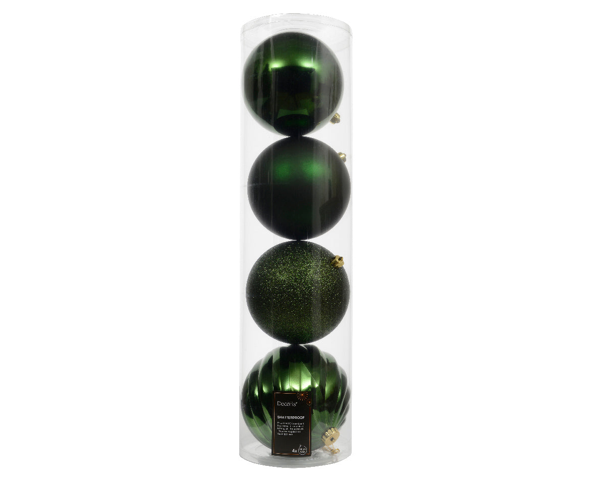 5.5" Shiny & Matte Shatterproof Ball Ornament Pack Of 4