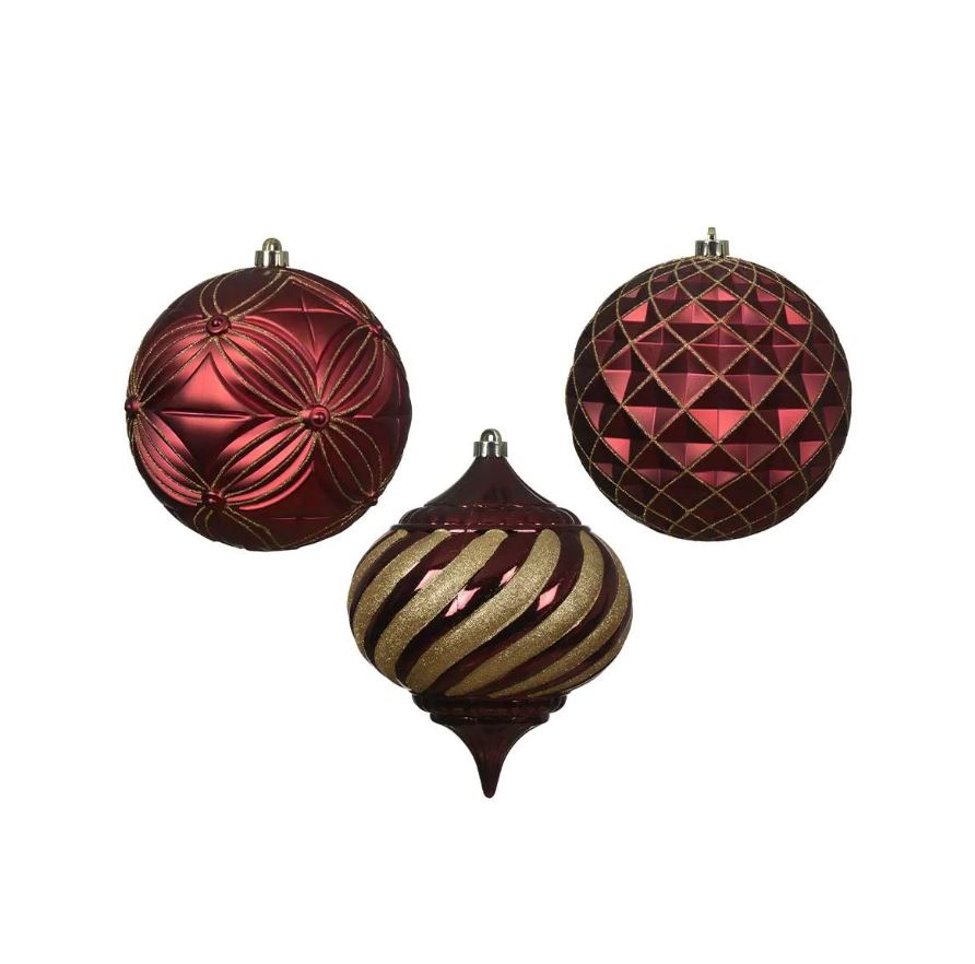 8" Glitter Shatterproof Ball Ornament Assorted