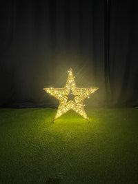 2 FT 3D Star Warm White With Cool White Flashing Effect