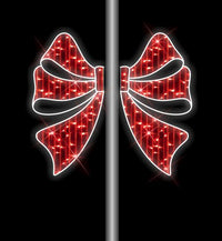 4 FT X 2 FT White & Red LED Bow Pole Banner