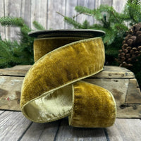 Light Gold Velvet Ribbon 2.5 Inch x 10 Yards
