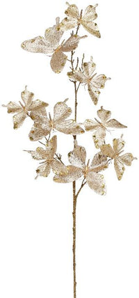Festive Glitter Leaf Spray  37 Inches