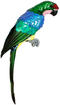 Sequined Parrot Decor, Large - 22 x 10 Inches
