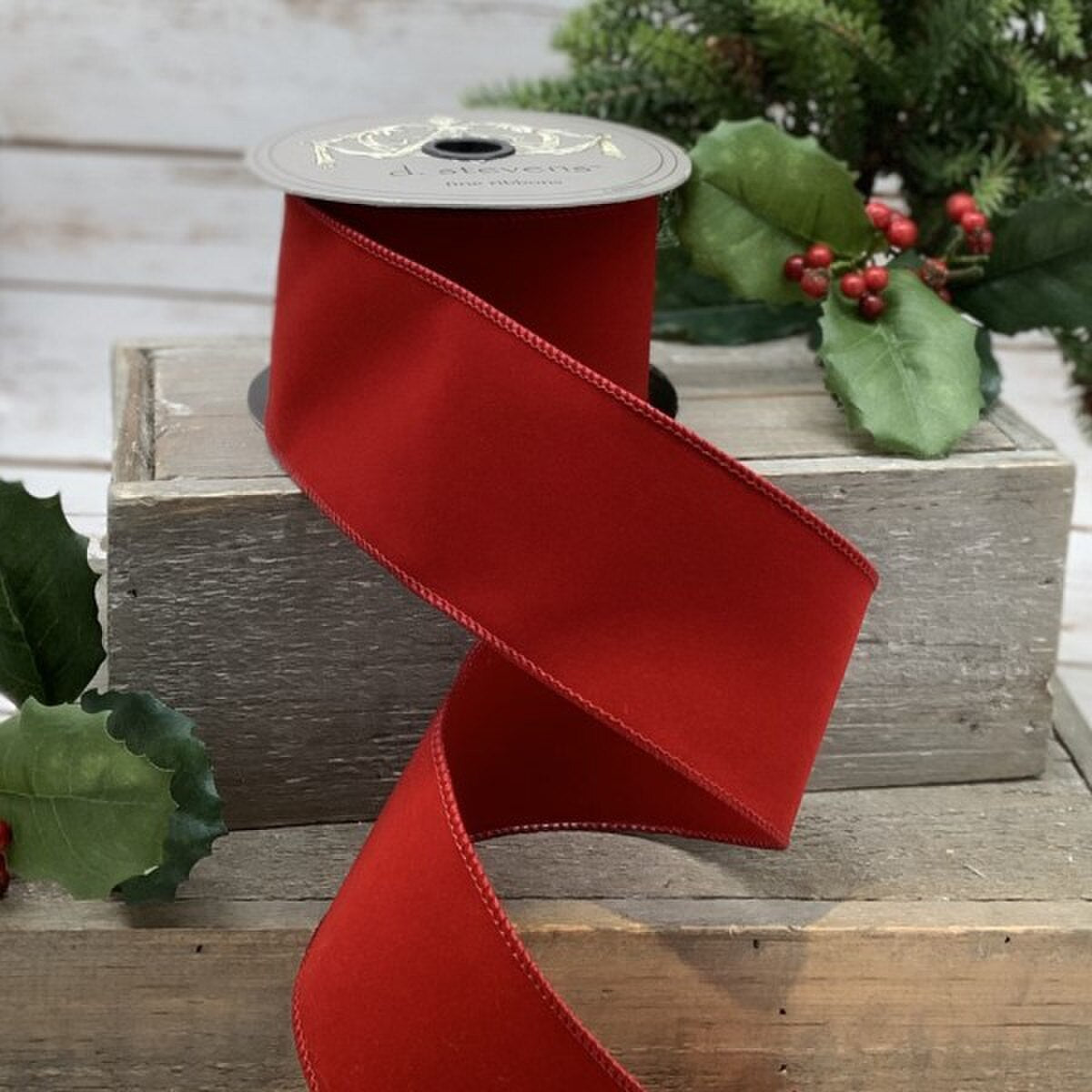Burgundy Velvet Double Sided Weather Resistant Ribbon 4" x 10 Yds