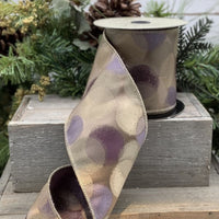 Mauve Jacquard Circles Ribbon 4 Inch x 10 Yards