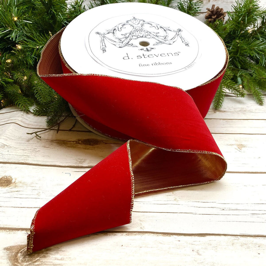 Weather Resistant Red Velvet Ribbon 4" x 100 Yds