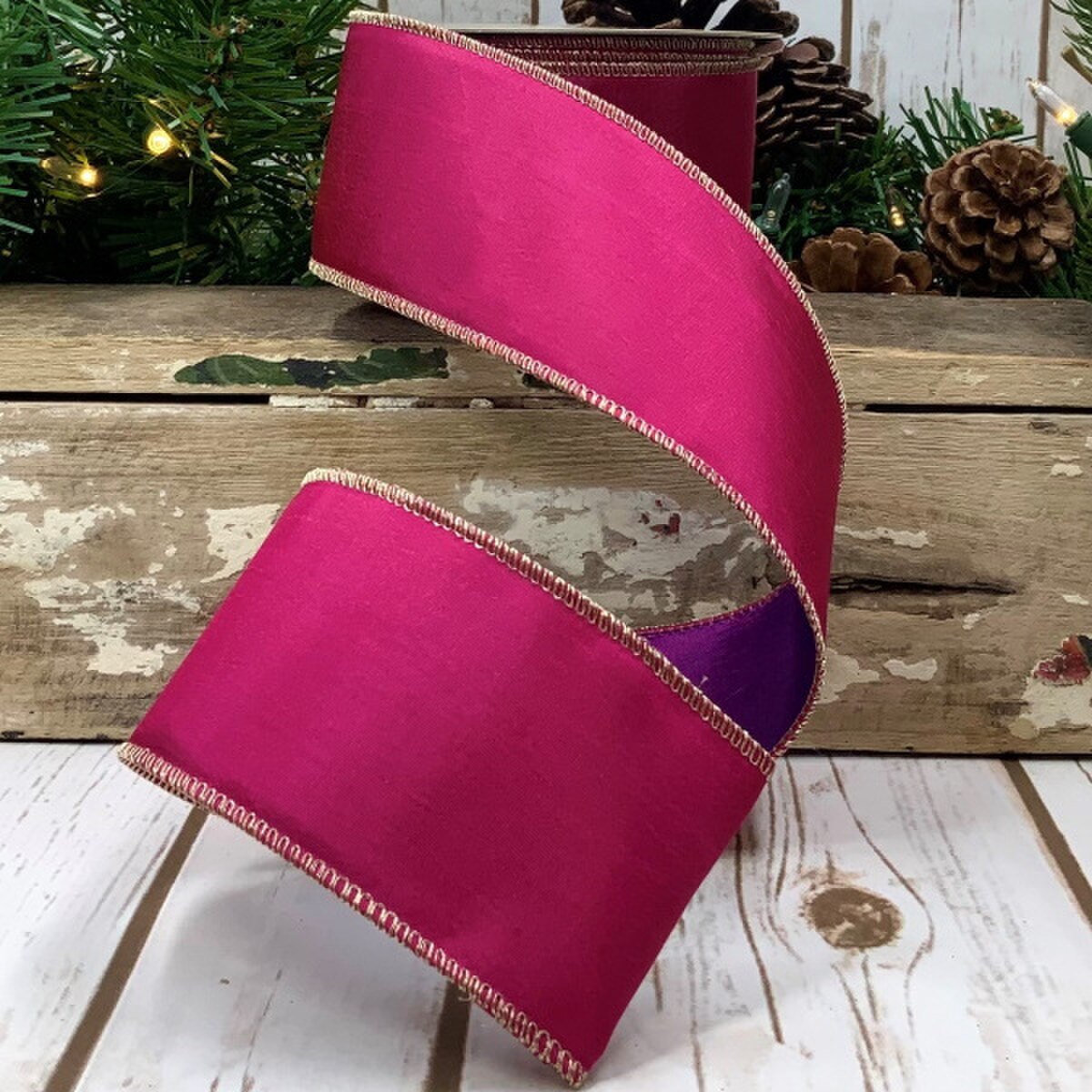 Hot Pink Purple Taffeta Ribbon 2.5 Inch x 10 Yards