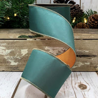 Orange Celadon Taffeta Ribbon 2.5 Inch x 10 Yards