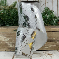 Metallic Silver Foil Ribbon 4 Inch by 10 Yards