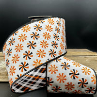 Halloween Candy Plaid Grosgrain Ribbon 4 Inch x 10 Yds