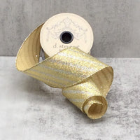 Gold Silver Mesh Glitter Ribbon 2.5