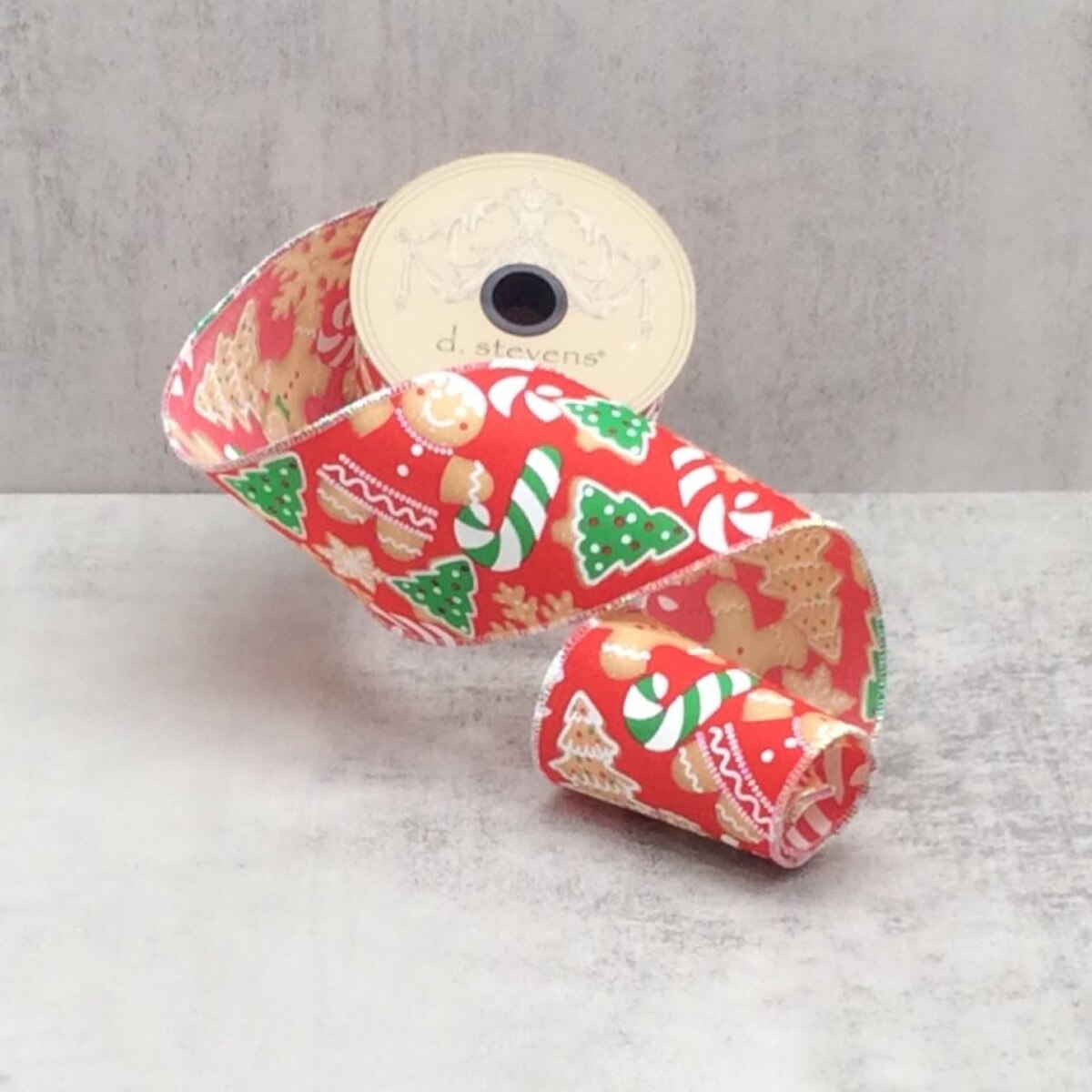 Ginger Bread Cookies Taffeta Red Ribbon 3 Inch x 10 Yds