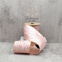 Pink Gold Metallic Abstract Brocade Ribbon 4