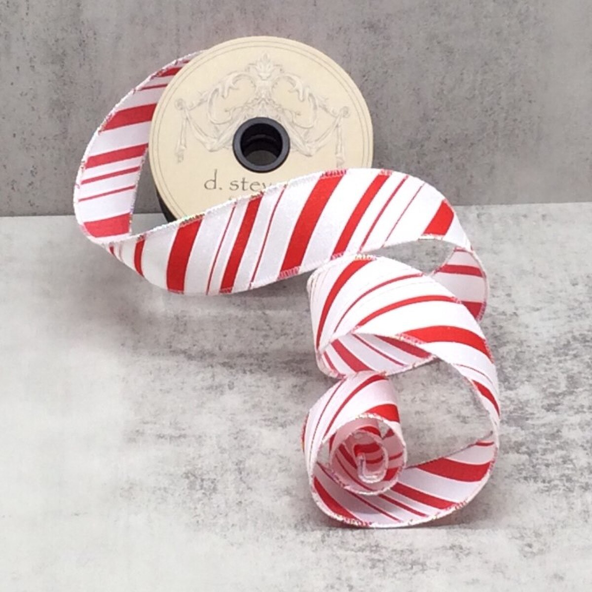 Red Satin Iridescent Glitter Stripes Ribbon 1.5" x 10 Yds
