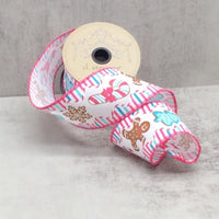 Ginger Bread Cookies Taffeta White Ribbon 2.5
