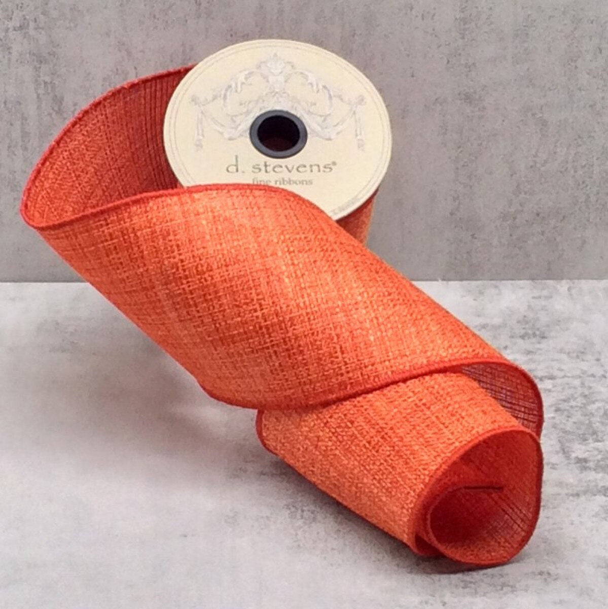 Persimmon Ribbon Course Linen 4 Inch x 10 Yards