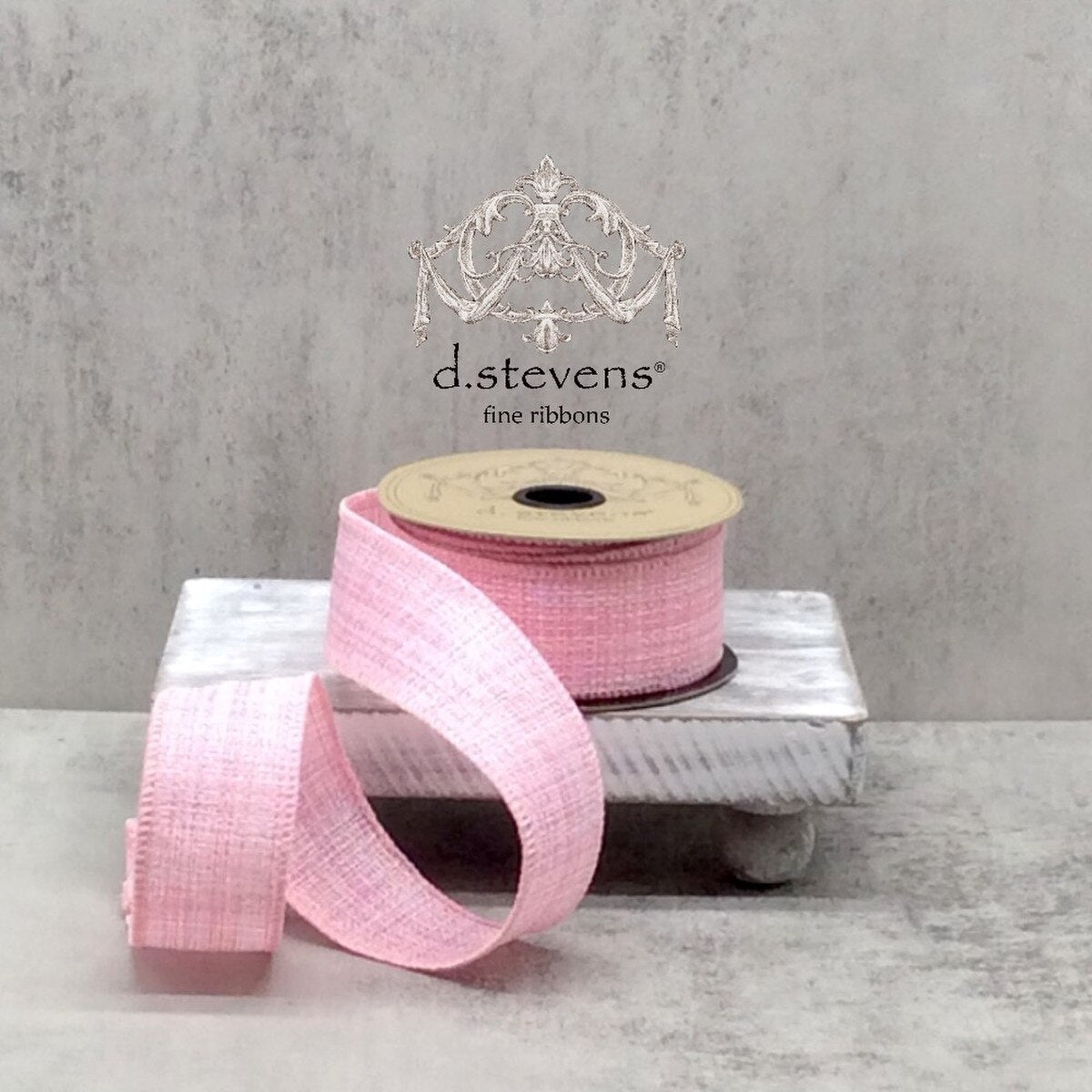 Pink Linen Ribbon 1.5 Inch x 10 Yards