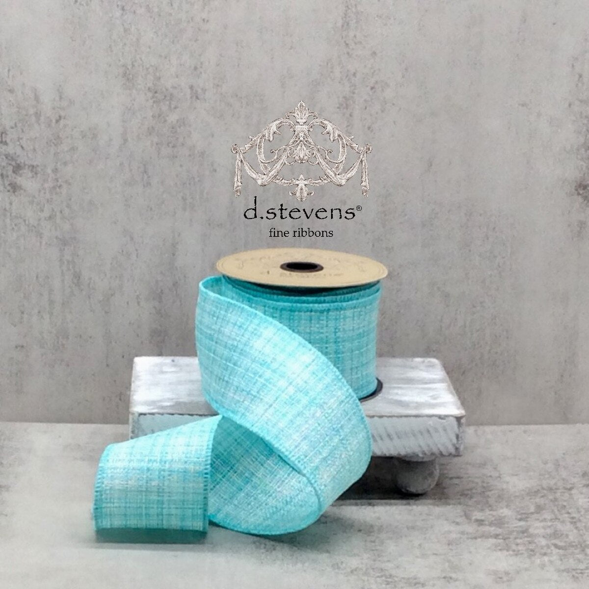 Light Aqua Linen Ribbon 2.5 Inches x 10 Yards