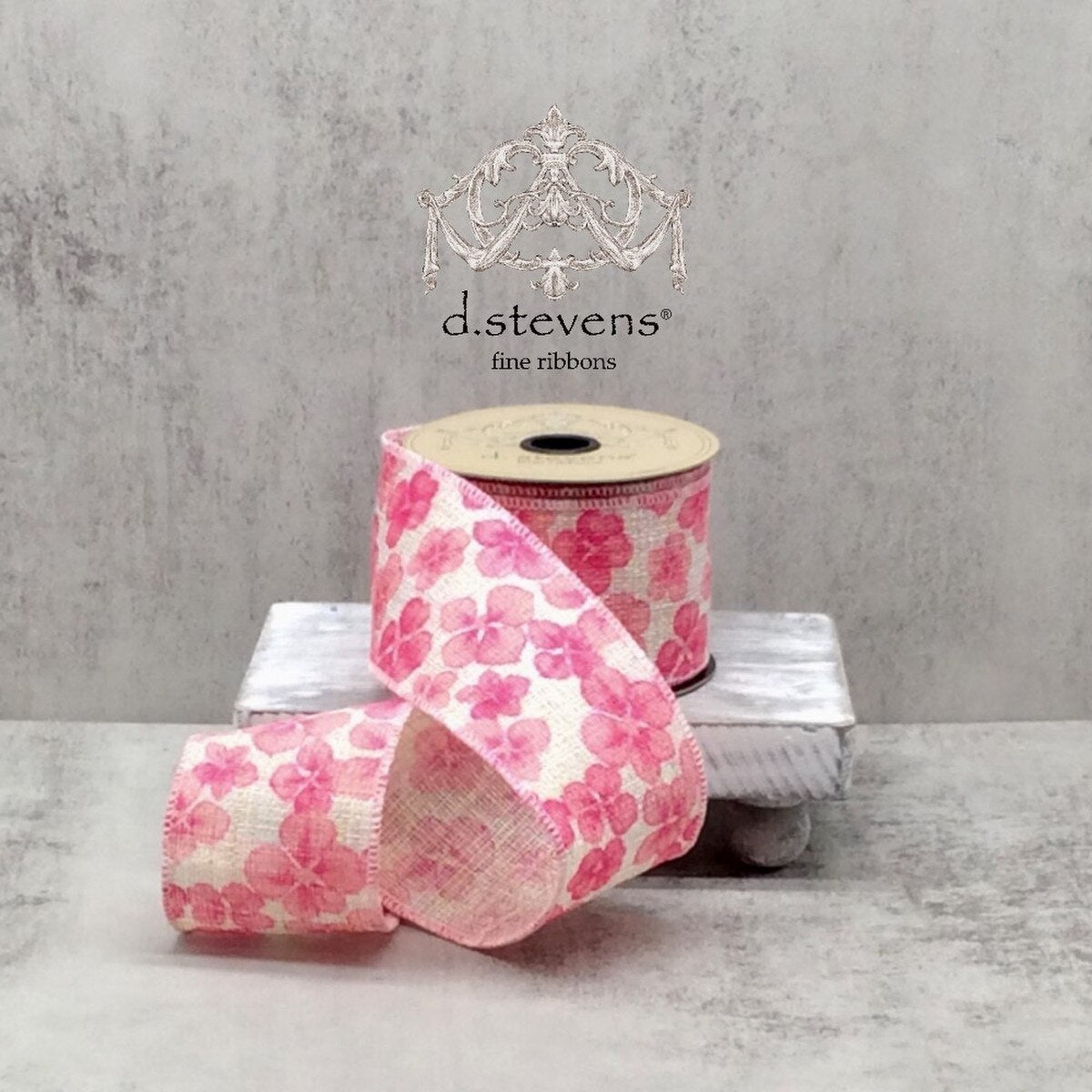 Hydrangea Pink Linen Ribbon 2.5 Inch x 10 Yards