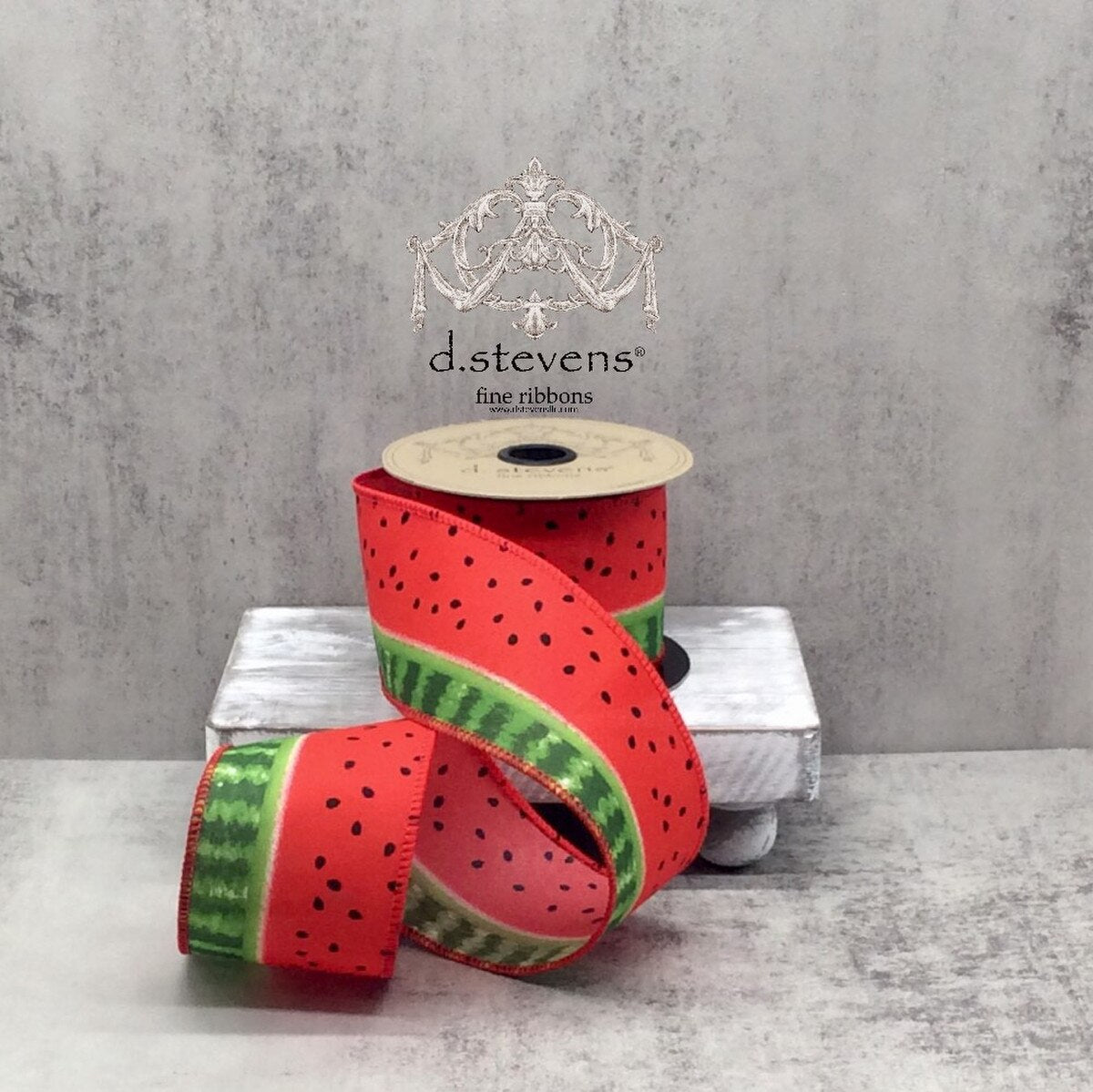 Linen Watermelon Ribbon 2.5 Inch Red 10 Yards